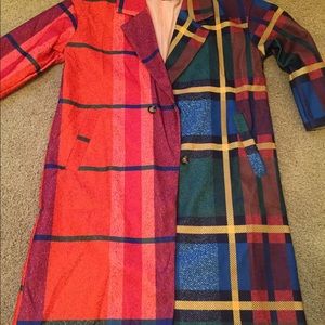 NEW Multi-color Plaid Coat